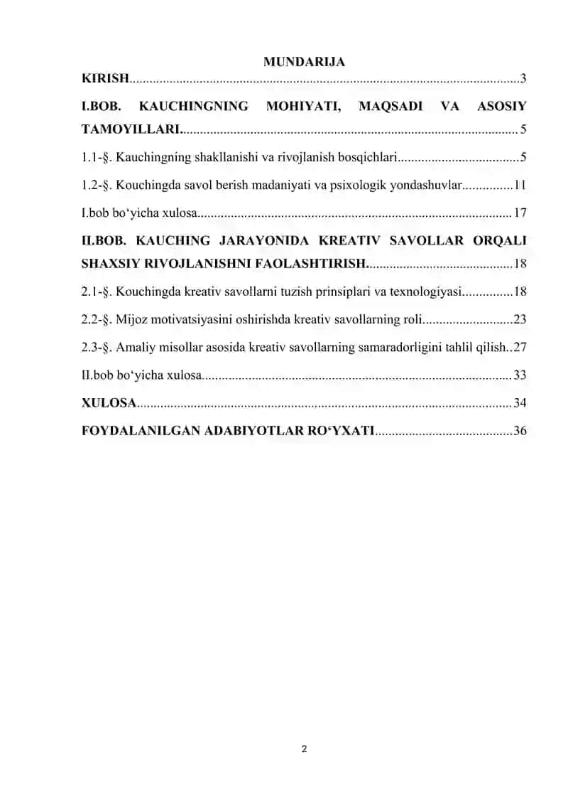 KAUCHING JARAYONIDA KREATIV SAVOLLAR 2