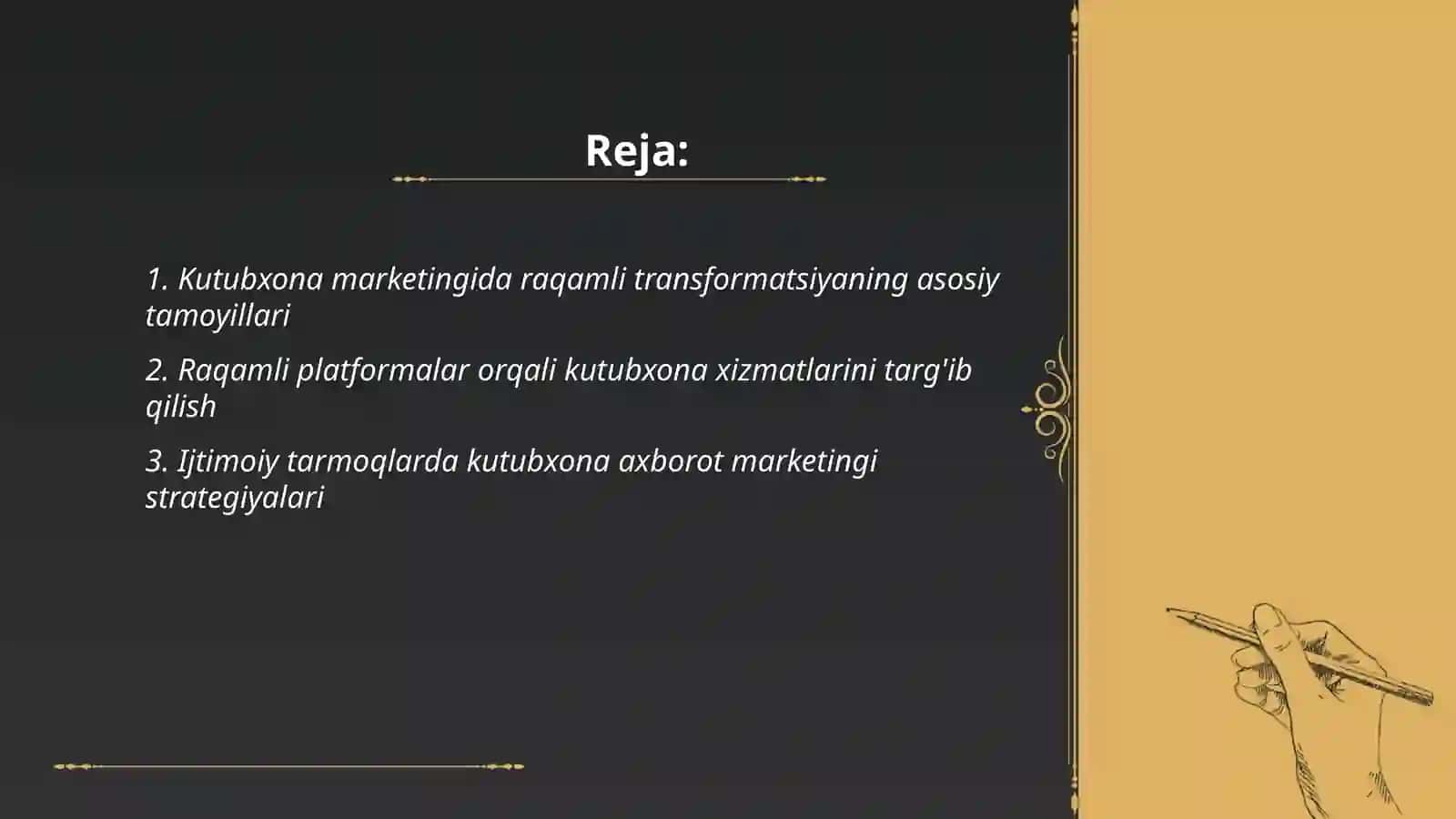 Kutubxona axborat faoliyati marketingi fani 2