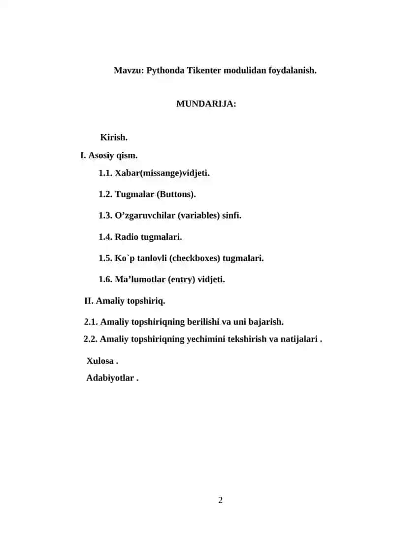 Pythonda Tikenter modulidan foydalanish 2