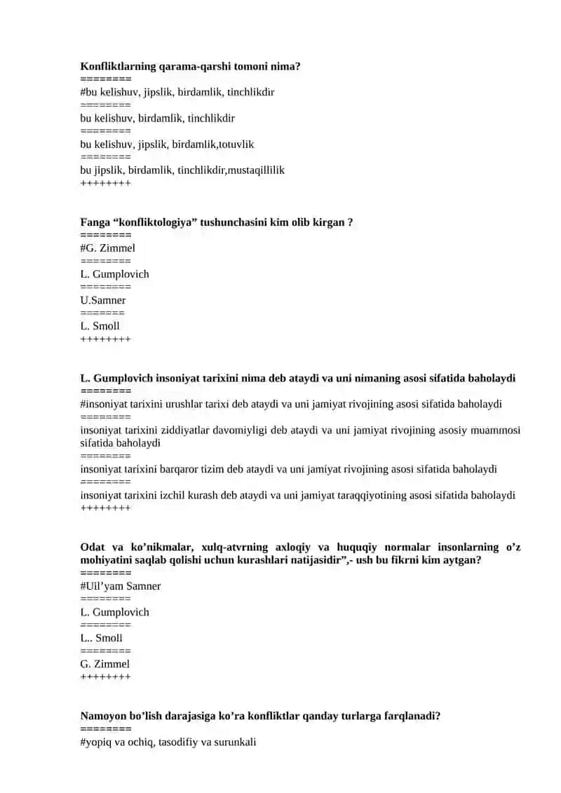 IJTIMOIY PSIXOLOGIYA FANIIDAN TESTLAR 2