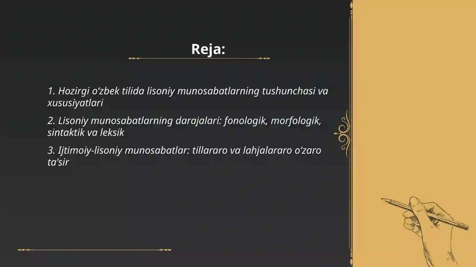 Hozirgi ozbek tilida lisoniy munosabatlar va turlari 2