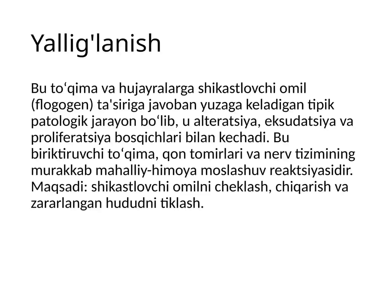 Yallig'lanishpatofiziologiyasi va bolalarga xos xususiyatlari 2