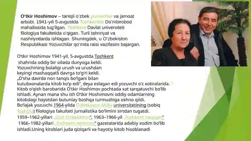 O‘tkir Xoshimovning hayoti va ijodi 2