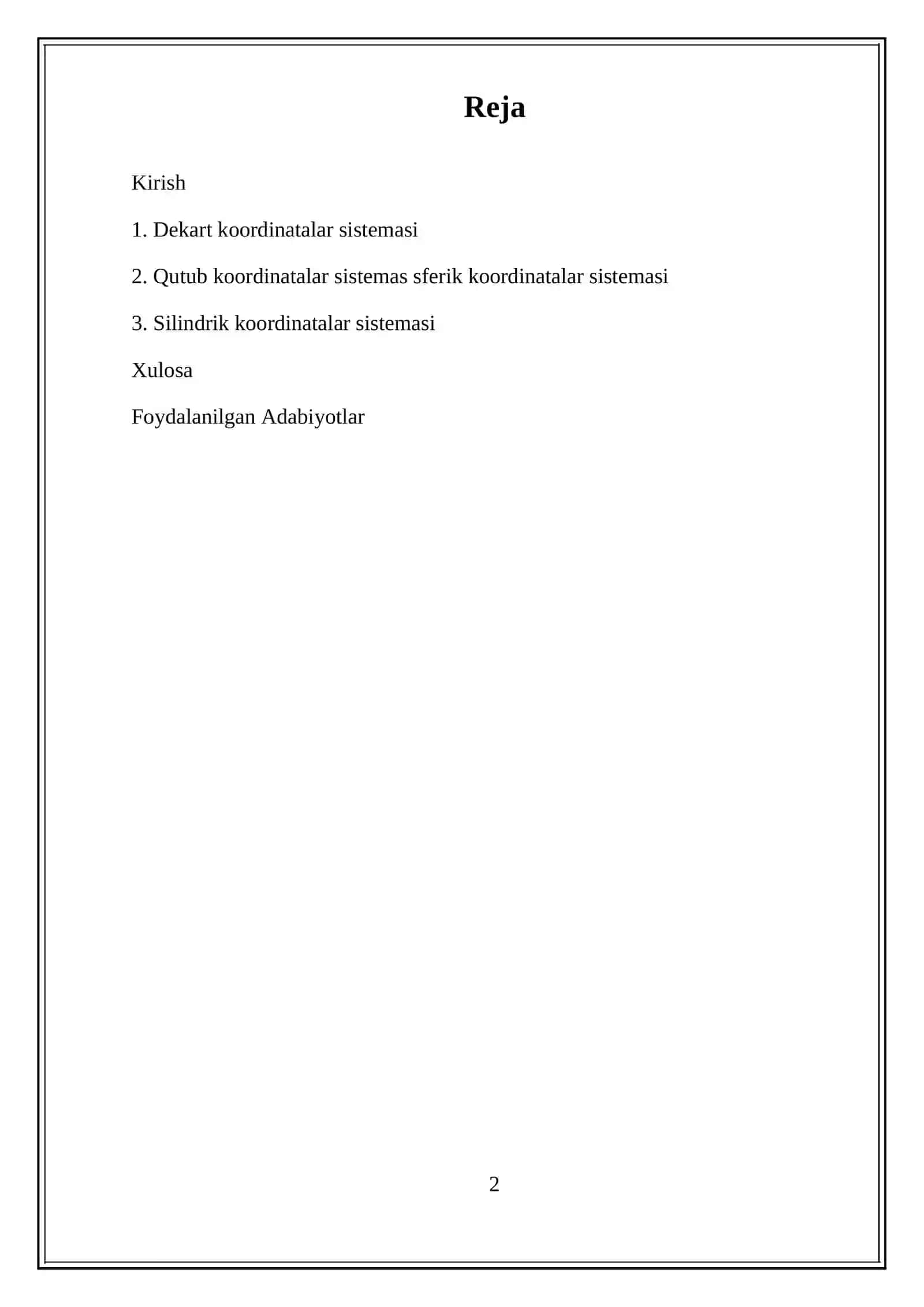 Koordinatalar Sistemasini O'rganamiz 2