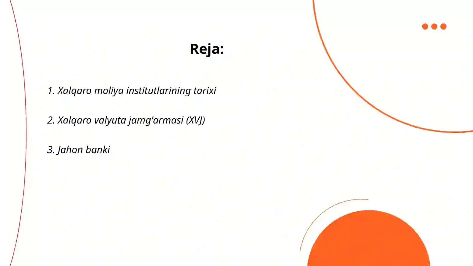 Xalqaro moliya institutlari 2