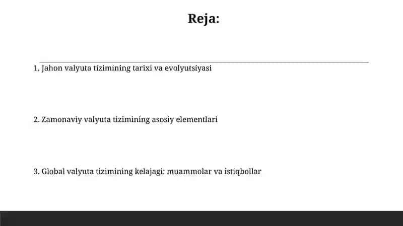 Jahon monetar tizimi 2