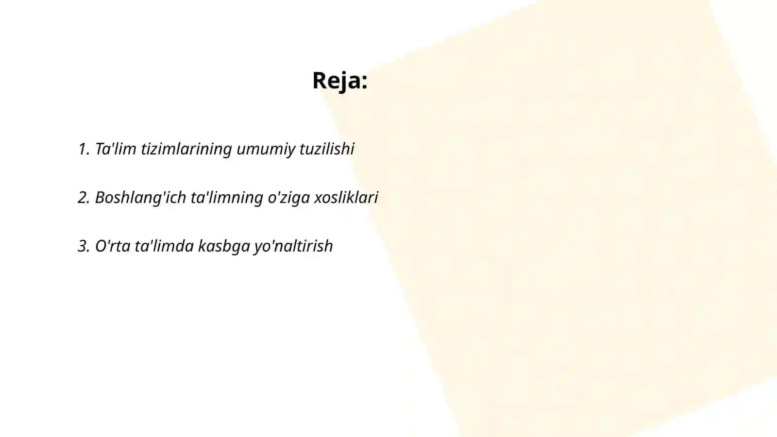 Ta'lim tizimlarining umumiy tuzilishi 2