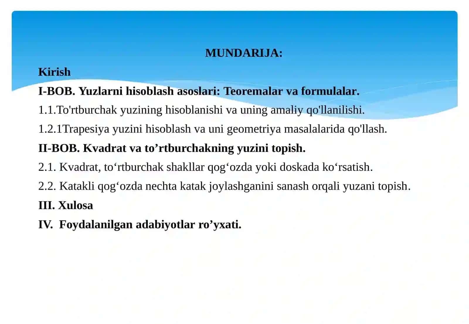 Yuzlarni hisoblashga doir masalalar 2