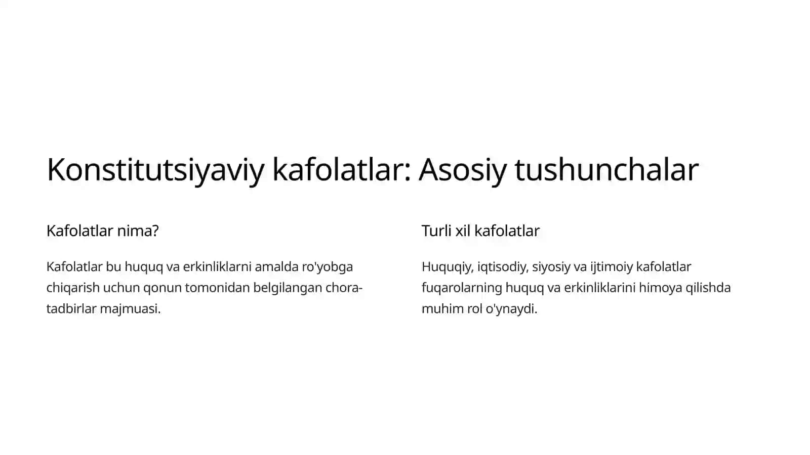 Fuqarolarning huquq va erkinliklari kafolatlari 2