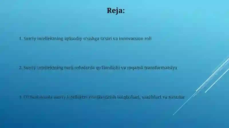 Sun'iy intellekt iqtisodiyotni innovatsion rivojlantirish omili sifatida 2