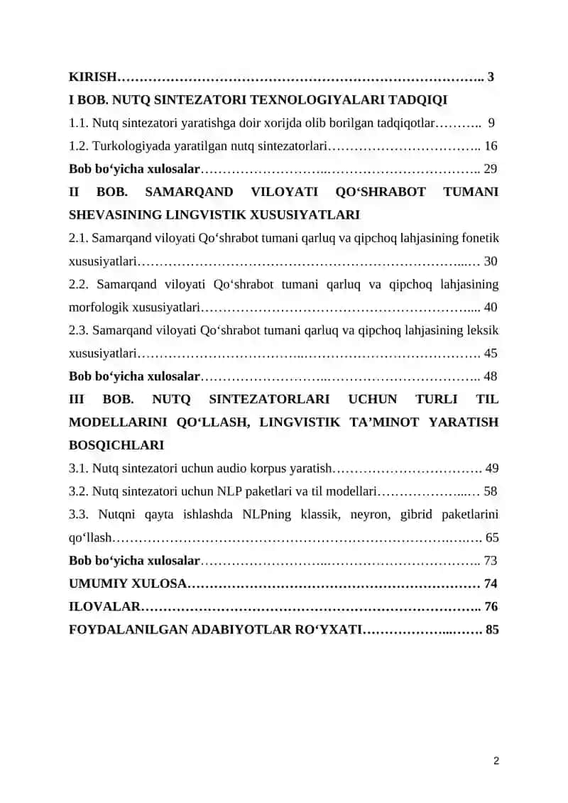 O‘ZBEK TILINING NUTQIY SINTEZATORI UCHUN LINGVISTIK TA’MINOTINI YARATISH  (SAMARQAND DIALEKTI MISOLIDA) 2