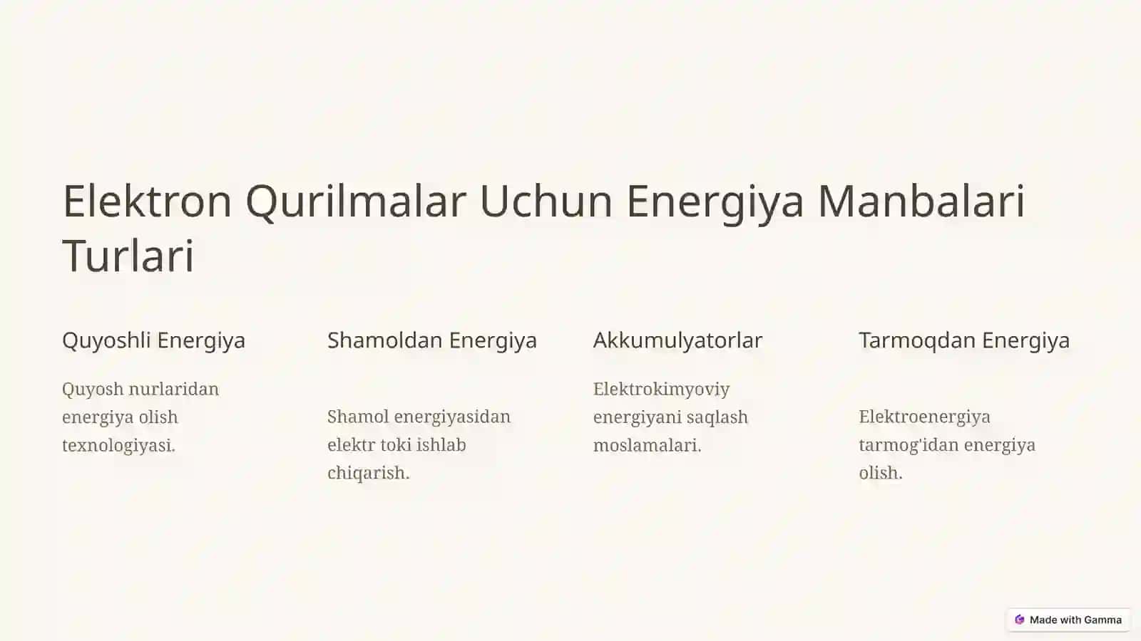 Elektron Qurilmalar Uchun Energiya Manbalarini Tanlash 2