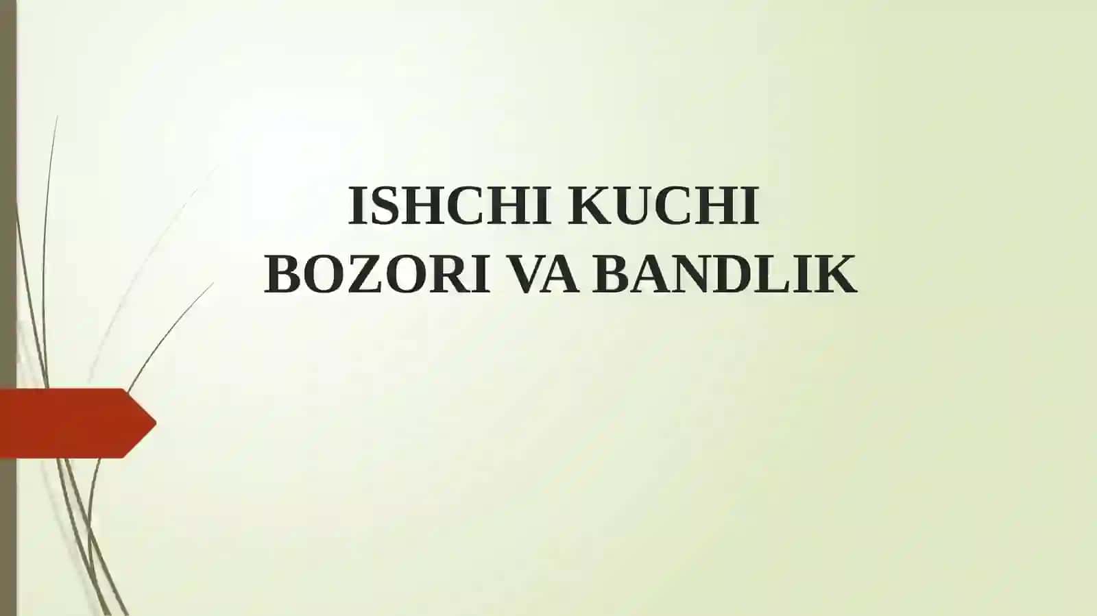 Ishchi kuchi – bu insonning mehnatga bо‘lgan aqliy va jismoniy qobiliyatlarining yig‘indisi 2