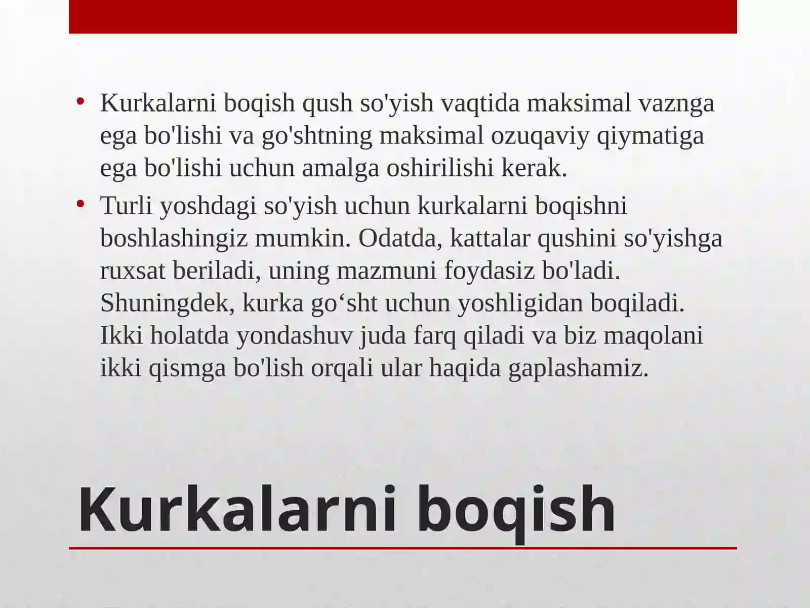 Kurkalarni oziqlantirish texnologiyalari 2