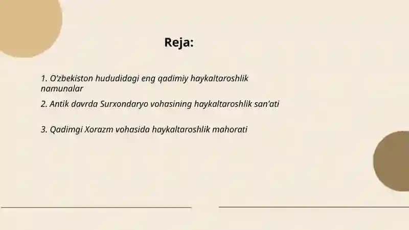 Oʻzbekiston antik dunyo haykaltaroshligi 2