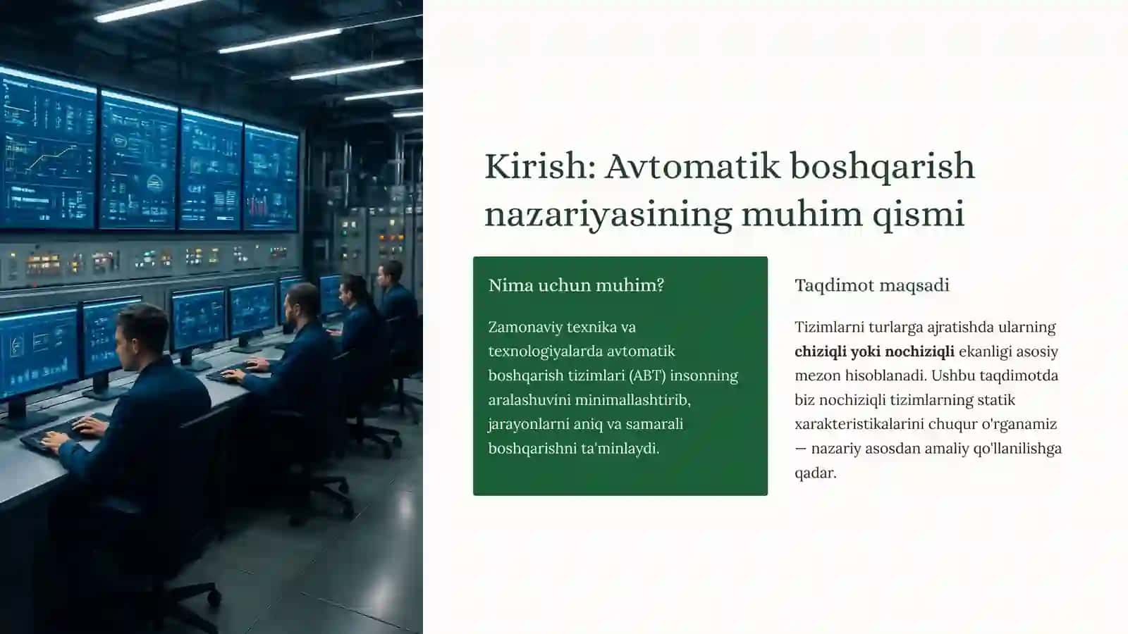 Nochiziqli tizimlarning statik xarakteristikasi 2