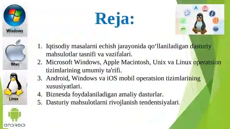 IQTISODIYOTDA FOYDALANILADIGAN DASTURIY MAHSULOTLAR 2