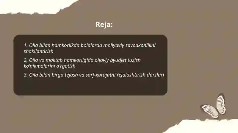 Oila bilan hamkorlikda iqtisodiy tarbiyani rivojlantirish 2