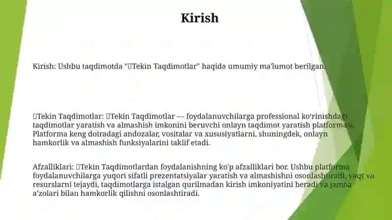 🆓Tekin Taqdimotlar 2