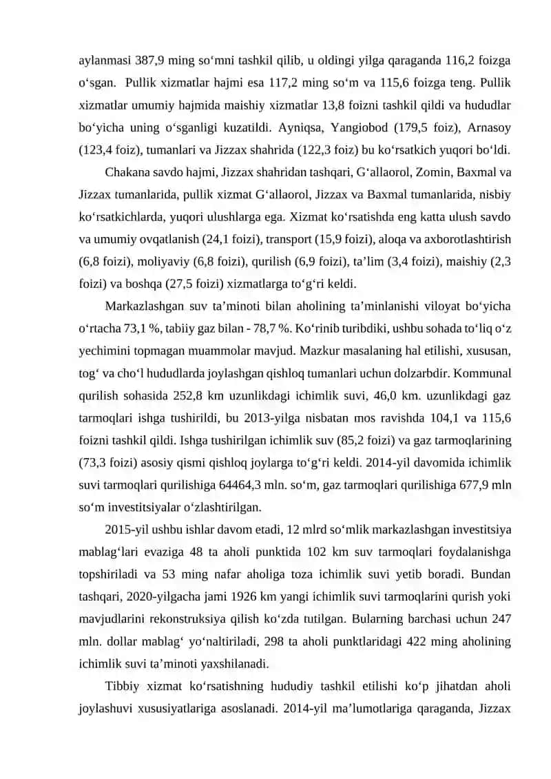 Ijtimoiy sohalarning rivojlanishi va hududiy tashkil etilishi 2