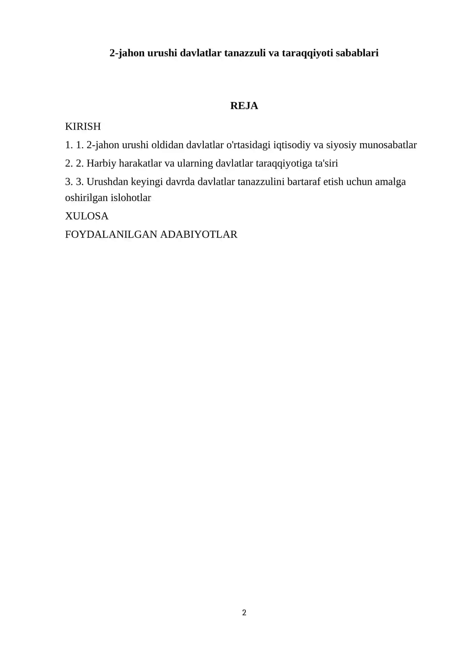 2-jahon urushi davlatlar tanazzuli va taraqqiyoti sabablari 2