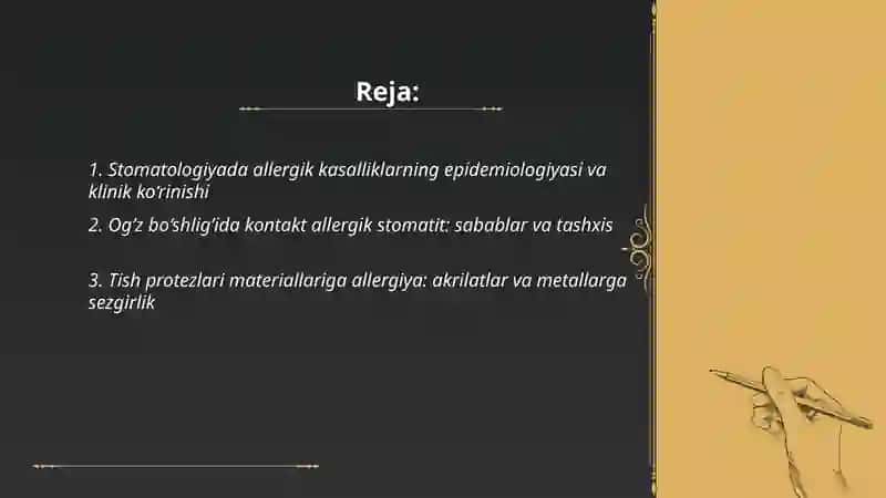 Stomatologiyada allergiya kasalligi, oldini olish, davolash usullari 2