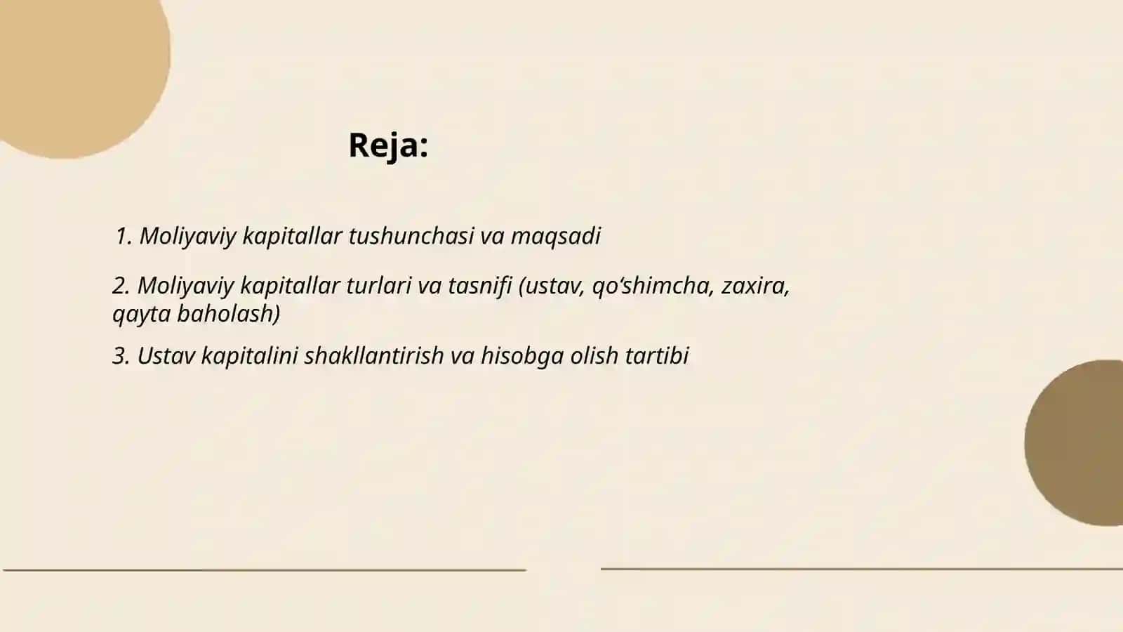 Moliyaviy kapitallar hisobi 2