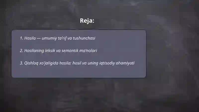 Hosila va uning ma'nolari 2