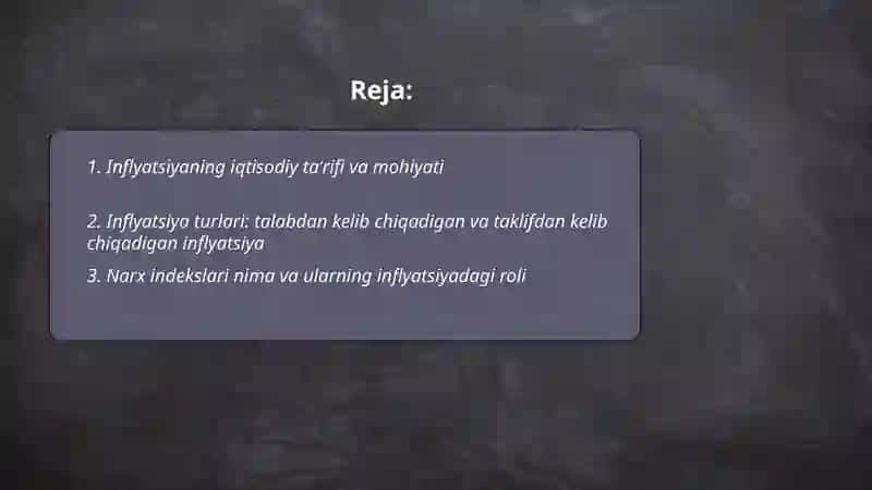 Inflyatsiyaning mohiyati va hisoblanish usullari 2