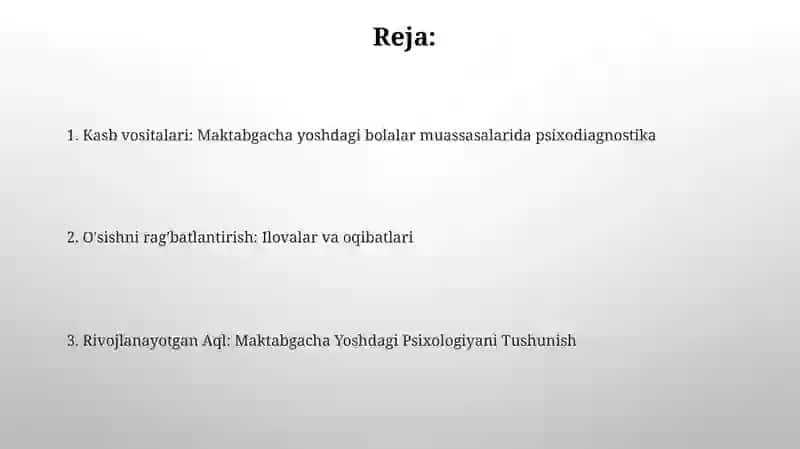Maktabgacha tarbiya davri psixologiyasi va psixodiagnostikasi 2