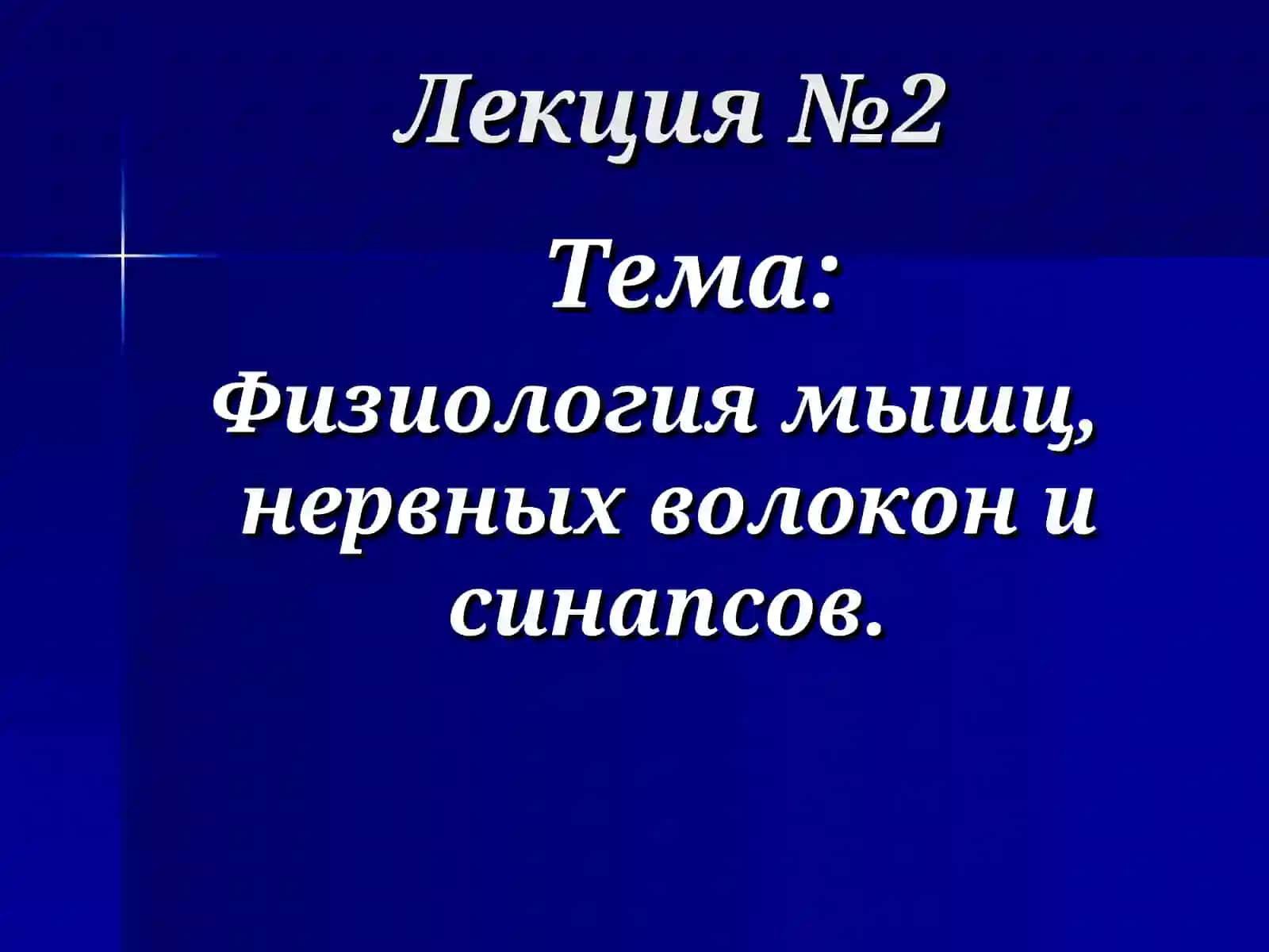 Физиология мышц, нервных волокон и синапсов 2