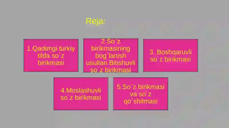 Qadimgi turkiy tilda so`z birikmasi 2