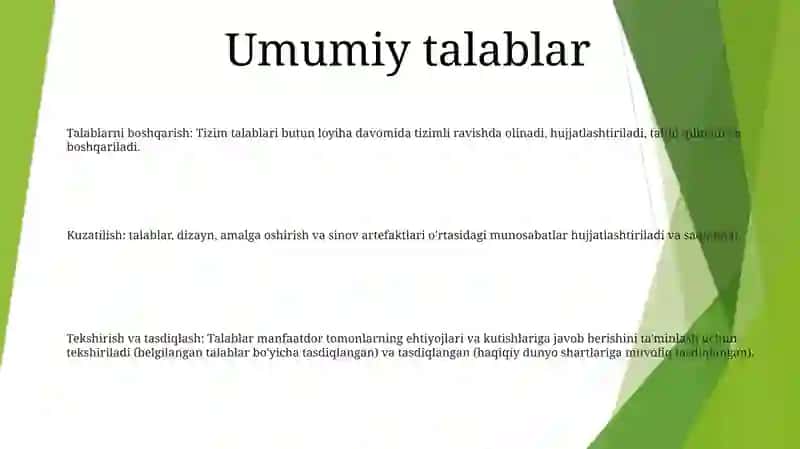 Sifatni Boshqarish Tizimiga Talablar 2
