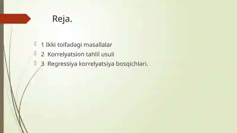 Chiziqli korrelyatsion-regression tahlilni amalga oshirishning bosqichlari 2