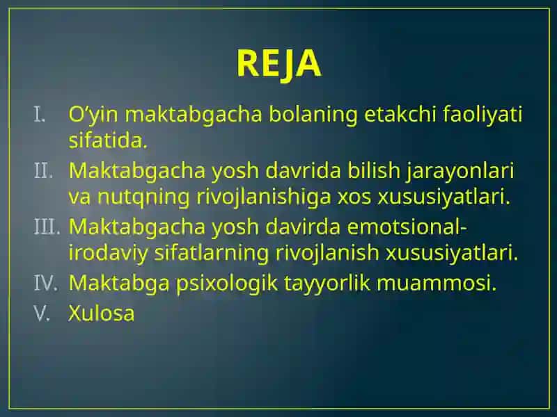 Maktabgacha yosh davrida psixofiziologik taraqqiyotning umumiy tasnifi 2