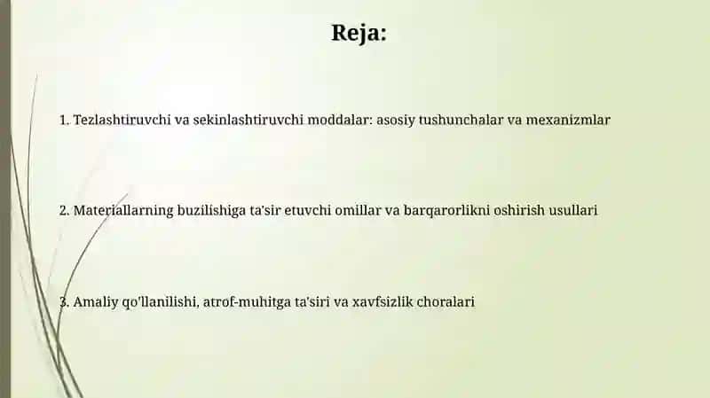 Korroziv moddalar va korroziyani sekinlashtiruvchi moddalar 2