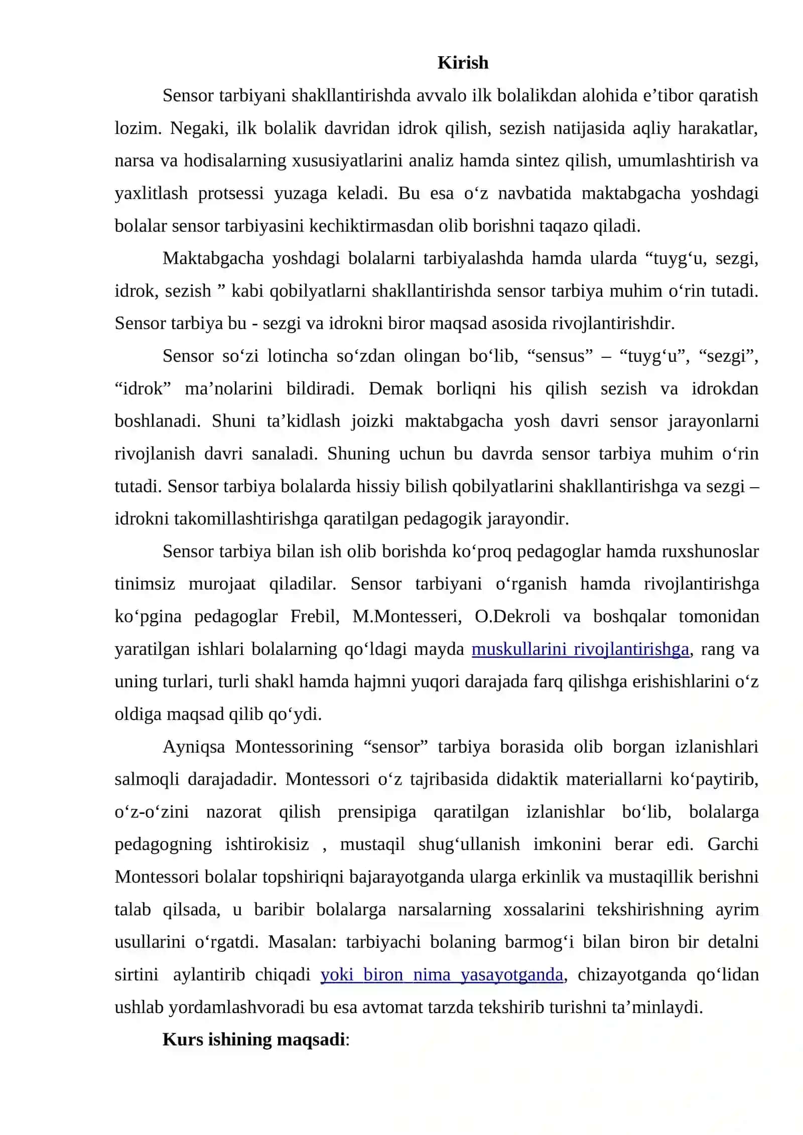MAKTABGACHA TA’LIM TASHKILOTLARIDA SENSOR TARBIYANI TASHKIL ETISH 2