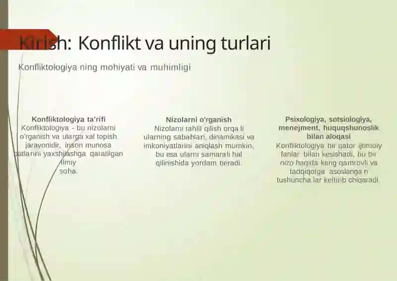 Konflikt va uningturlari 2