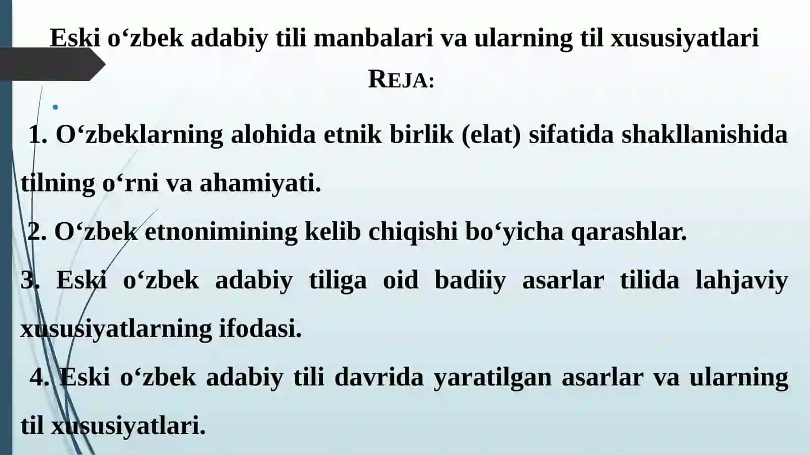 O‘zbek tili tarixi 2