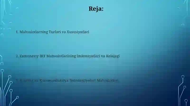 Axborot va Kommunikatsiya Texnologiyalari mahsulotlari 2
