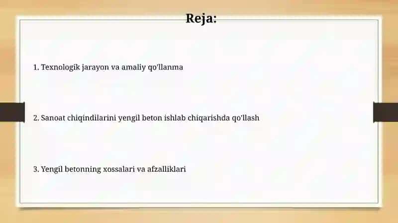 Yengil beton ishlab chiqarishda sanoat chiqindilaridan foydalanish 2