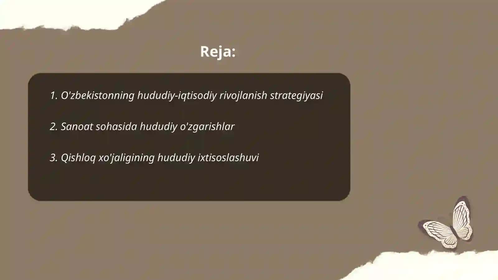O'zbekistonning hududiy-iqtisodiy rivojlanish strategiyasi 2