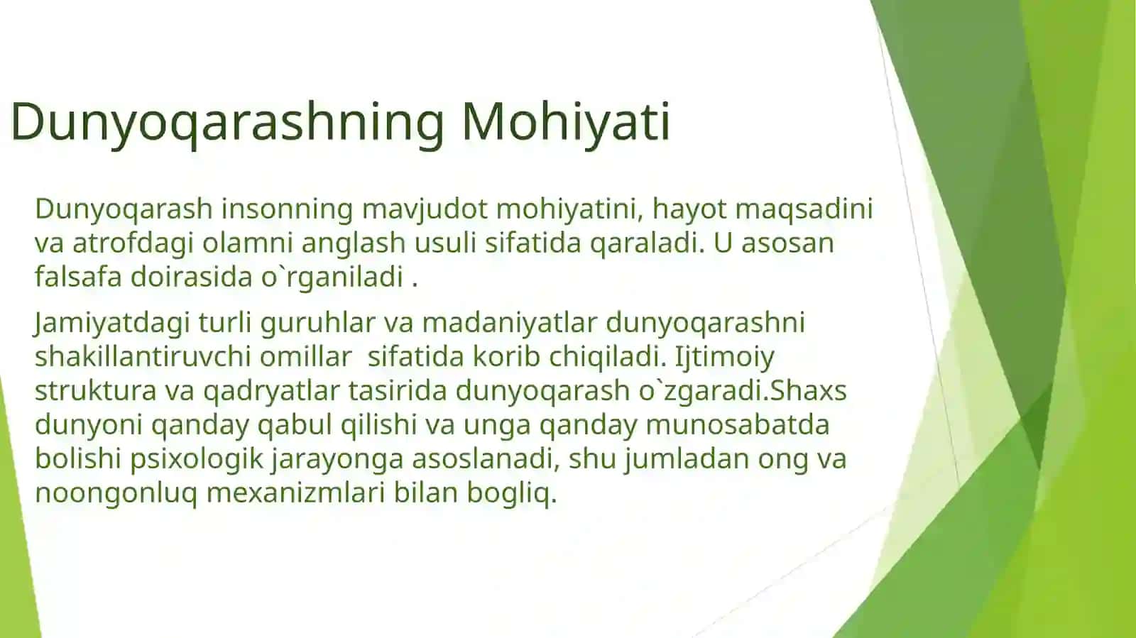Dunyoqarashning mohiyati,tuzilishi va asosiy funksiyalari 2