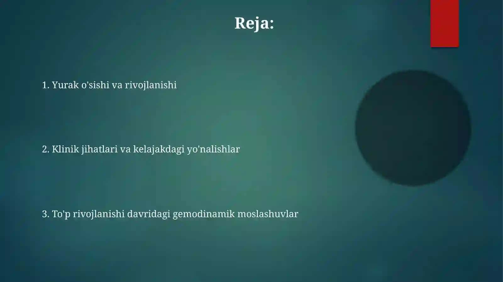 Bolalik/o'smirlik davridagi yurak rivojlanishi 2
