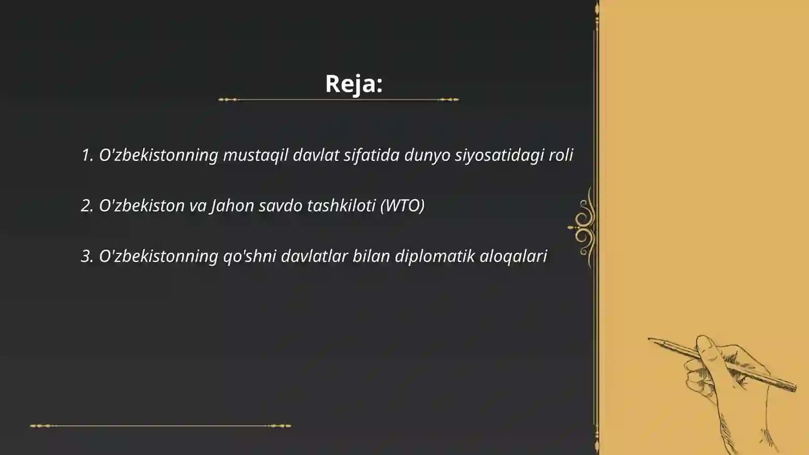 O'zbekiston va jahon hamjamiyati 2