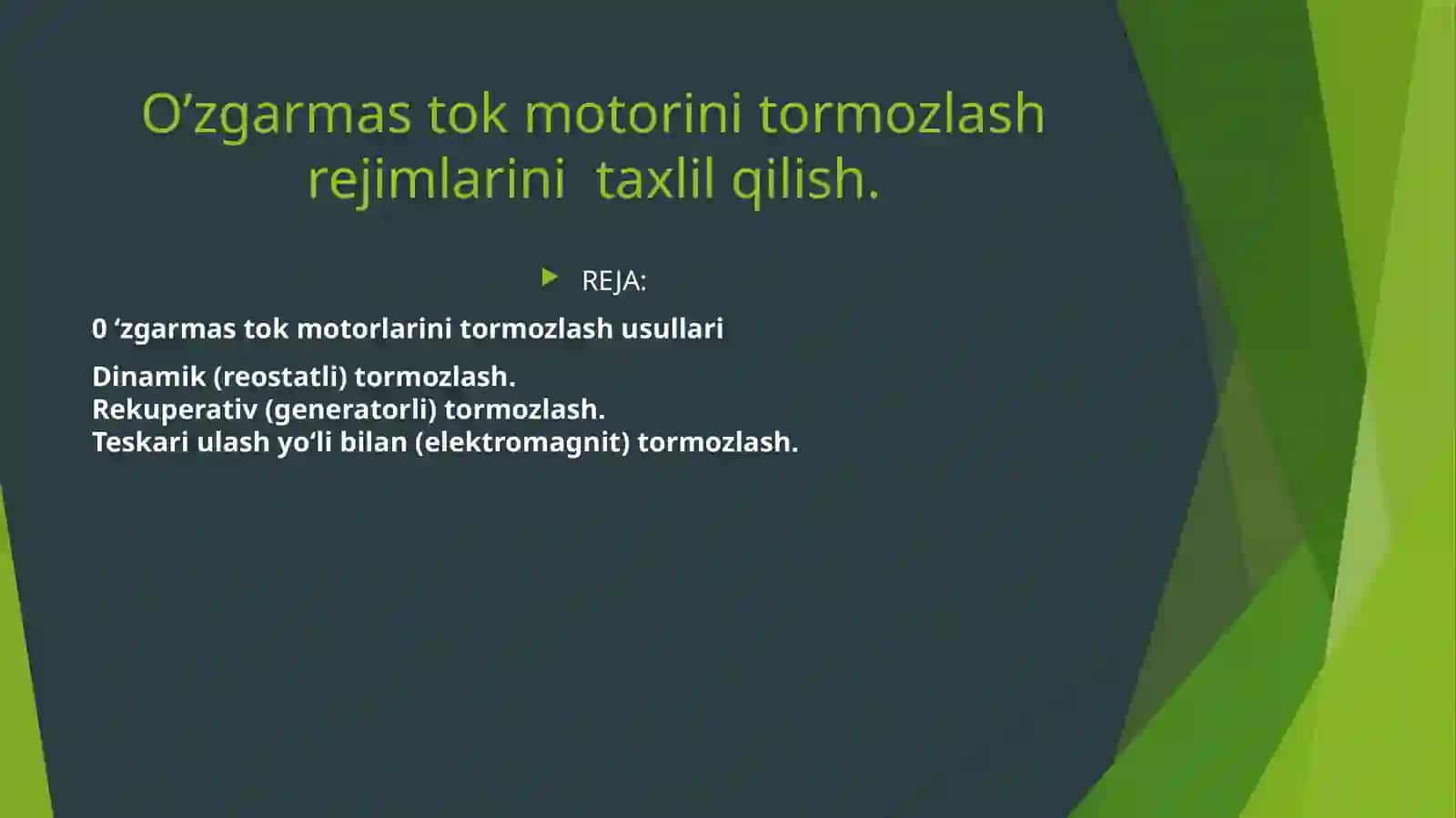 Mashinalar va yuritmalari Elektr fanidan MUSTAQIL ISHI 2