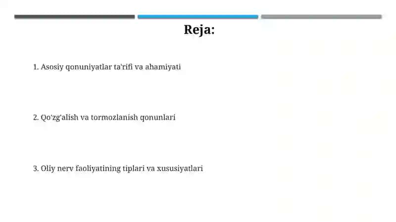 Oliy nerf faoliyatining asasiy qonnuniyatlari 2