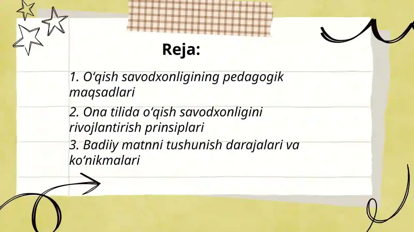 O'qish savodxonligining maqsadi 2