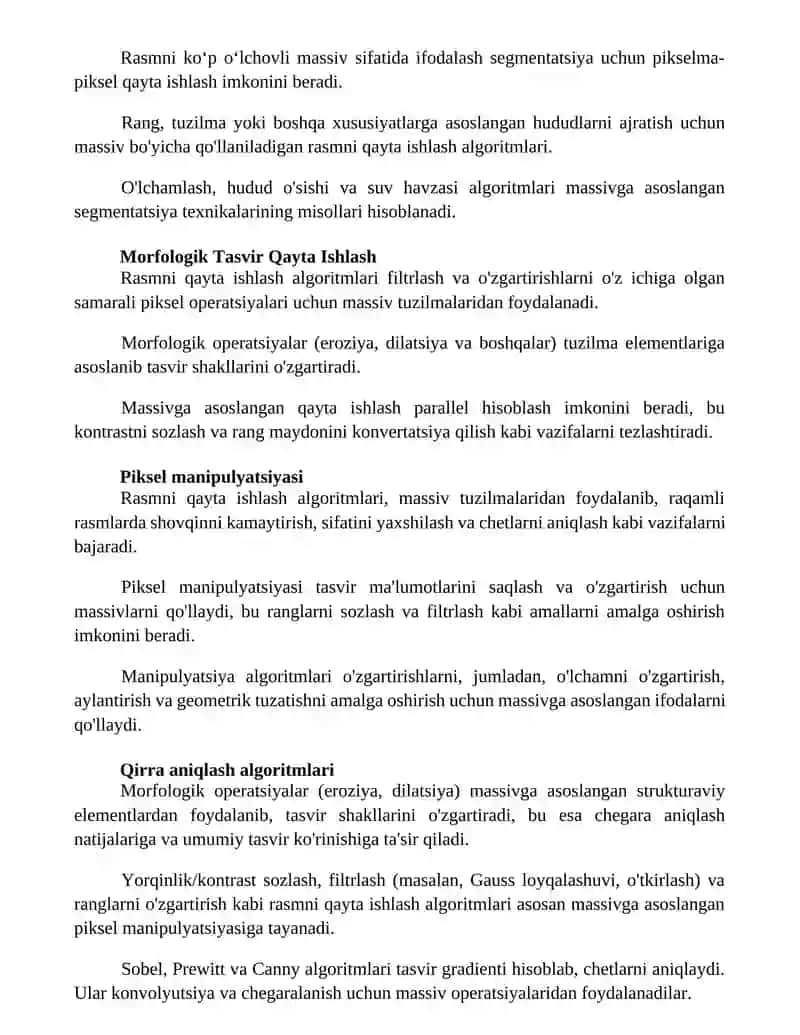 Massivlar yordamida tasvirlash algoritmlari 2