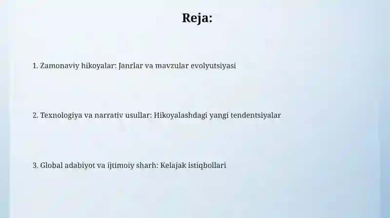 Zamonaviy hikoyalar 2
